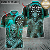 Maxcorners Halloween Darts Shirt Mummy, Egyptian Pyramid, Dartboard and Ancient Tomb Multi Options Personalized Name, Team Name Unisex 3D Shirt