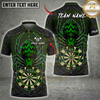Maxcorners Halloween Darts Shirt Fire Spider, Dartboard and Dark Spider Web Multi Options Personalized Name, Team Name Unisex 3D Shirt (5 Colors)