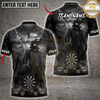 Maxcorners Halloween Darts Shirt Pumpkin Head Reaper, Dartboard, Jack O Lantern and Spider Web Multi Options Personalized Name, Team Name Unisex 3D Shirt (5 Colors)