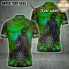 Maxcorners Halloween Darts Shirt Pumpkin Head Reaper, Dartboard, Jack O Lantern and Spider Web Multi Options Personalized Name, Team Name Unisex 3D Shirt (5 Colors)