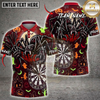 Maxcorners Halloween Darts Shirt Scary Spider, Dartboard, Ghosts, Bats and Haunted House Multi Options Personalized Name, Team Name Unisex 3D Shirt (6 Colors)