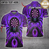 Maxcorners Halloween Darts Shirt Giant Spider, Dartboard, Spider Web and Flaming Dart Multi Options Personalized Name, Team Name Unisex 3D Shirt (5 Colors)