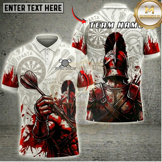 Maxcorners Blood Spartan Warrior Dartboard Fantasy Multicolor Options Personalized Name, Team Name 3D Shirt (6 Colors)