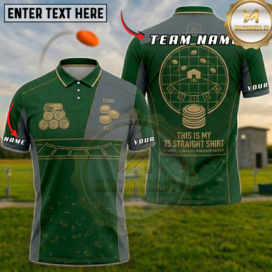 Maxcorners 25 Straight Achievement Trap Shooting Multicolor Options Personalized Name, Team Name 3D Shirt (6 Colors)