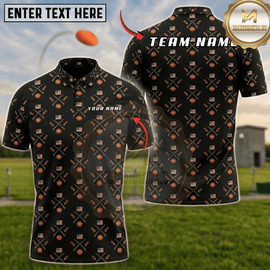 Maxcorners American Flag Gun Clay Trap Shooting Pattern Multicolor Options Personalized Name, Team Name 3D Shirt (4 Colors)