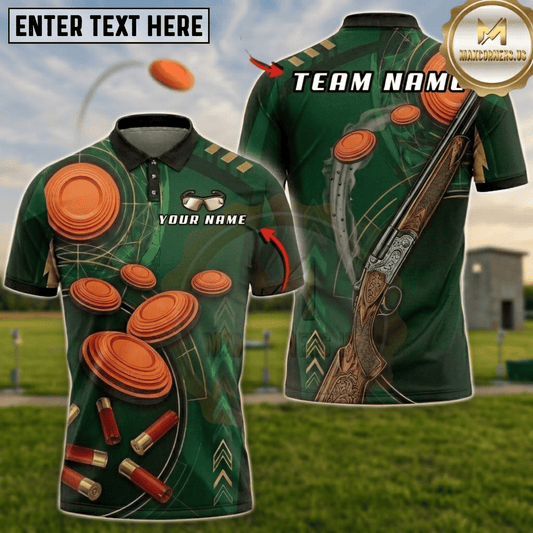 Maxcorners Flying Clay Targets Shotgun Trap Shooting Multicolor Options Personalized Name, Team Name 3D Shirt (6 Colors)