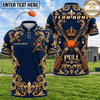 (5 Colors) Maxcorners Trap Shooting Royal Crown Crossed Shotguns Ace Spades PULL Burgundy Gold Polo Shirt