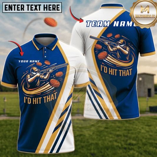 Maxcorners Crossed Shotgun Cracked Clay Target Trap Shooting Multicolor Options Personalized Name, Team Name 3D Shirt (6 Colors)