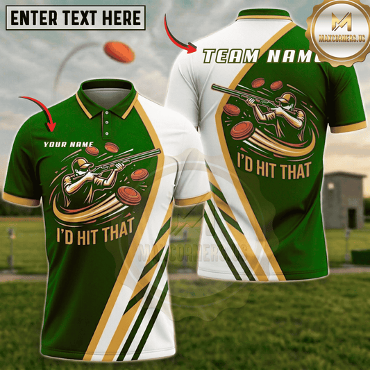 Maxcorners Crossed Shotgun Cracked Clay Target Trap Shooting Multicolor Options Personalized Name, Team Name 3D Shirt (6 Colors)