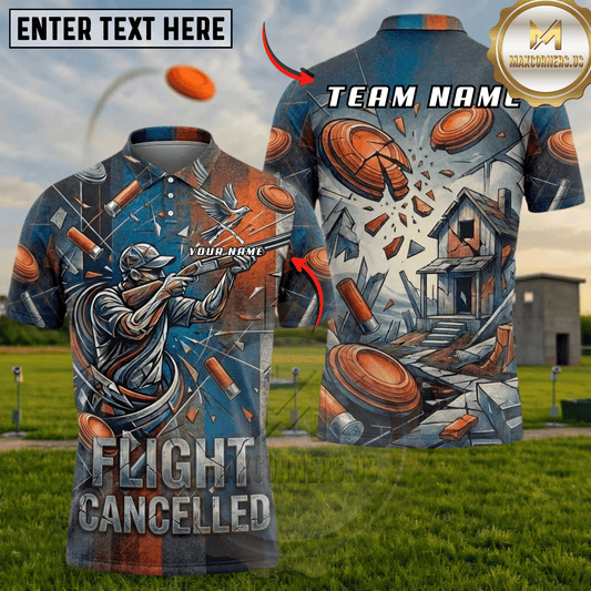 Maxcorners Flight Cancelled Shooter Shattered Clay Trap Shooting Multicolor Options Personalized Name, Team Name 3D Shirt (5 Colors)