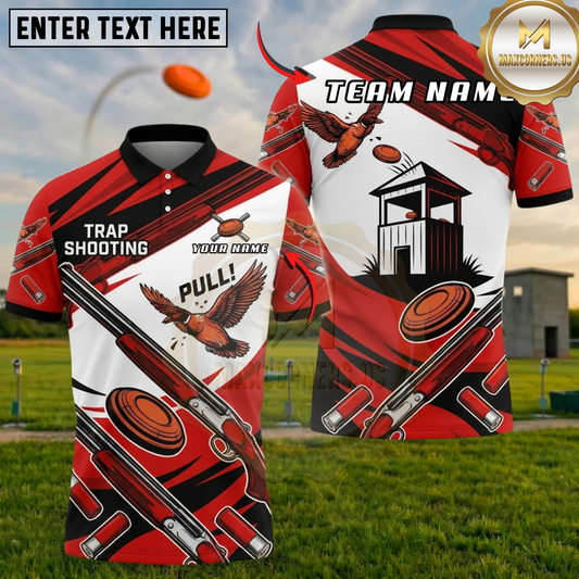 Maxcorners Clay Busters Shooter Trap Tower Trap Shooting Multicolor Options Personalized Name, Team Name 3D Shirt (6 Colors)