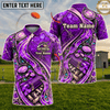 Maxcorners Trap Shooting Red Crystal Ruby Gold Cracked Gears Bullet Flames Personalized Polo Shirt