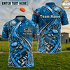 Maxcorners Trap Shooting Red Crystal Ruby Gold Cracked Gears Bullet Flames Personalized Polo Shirt