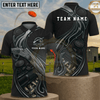 Maxcorners Trap Shooting Red Silver Engraved Shotgun Shattered Clay Fire Personalized Polo Shirt