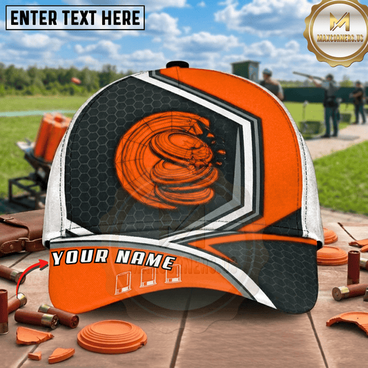 (8 Colors) Maxcorners Hexagon Shattered Clay Target Trap Shooting Multicolor Options Personalized Name, Team Name 3D Cap