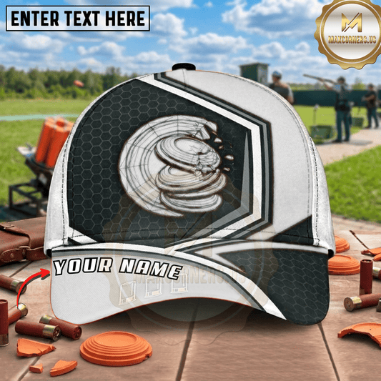 (8 Colors) Maxcorners Hexagon Shattered Clay Target Trap Shooting Multicolor Options Personalized Name, Team Name 3D Cap