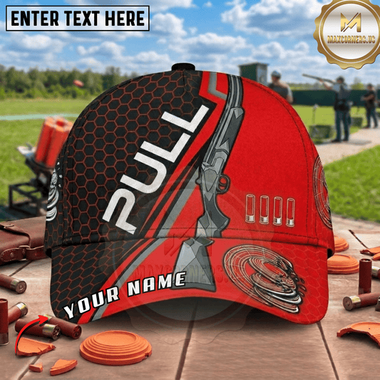 (9 Colors) Maxcorners Pull Shotgun Shells Honeycomb Trap Shooting Multicolor Options Personalized Name, Team Name 3D Cap