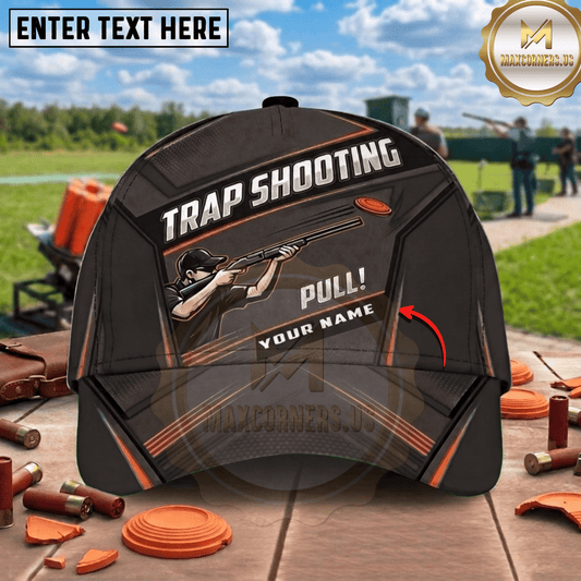 (7 Colors) Maxcorners Cyan Pull Trap Shooting Shooter Sport Multicolor Options Personalized Name, Team Name 3D Cap