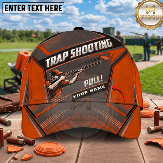 (7 Colors) Maxcorners Cyan Pull Trap Shooting Shooter Sport Multicolor Options Personalized Name, Team Name 3D Cap