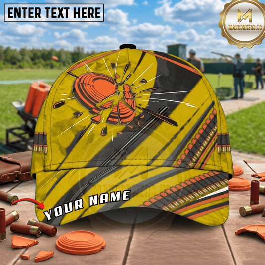 (6 Colors) Maxcorners Shattered Clay Shotgun Shells Camo Trap Shooting Multicolor Options Personalized Name, Team Name 3D Cap