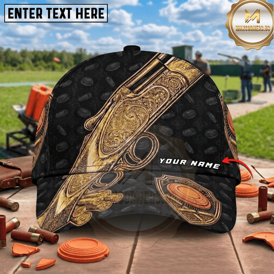 (8 Colors) Maxcorners Engraved Shotgun Clay Pattern Trap Shooting Multicolor Options Personalized Name, Team Name 3D Cap
