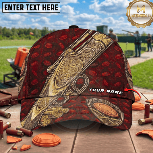 (8 Colors) Maxcorners Engraved Shotgun Clay Pattern Trap Shooting Multicolor Options Personalized Name, Team Name 3D Cap