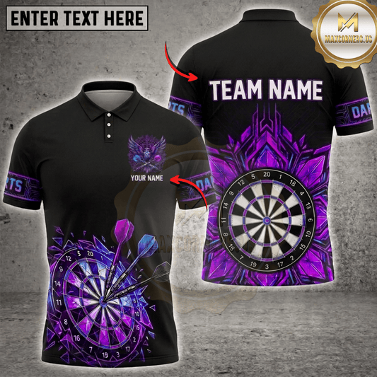 Maxcorners Ice Crystal Shattered Dartboard Lightning Dartboard Fantasy Multicolor Options Personalized Name, Team Name 3D Shirt (6 Colors)
