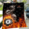 Maxcorners Personalized Billiard Skull Fire Blanket