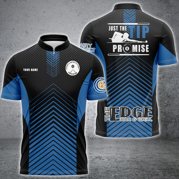 Maxcorners Just The Tip I Promise Billiard Custom Name Zipper Polo Shirt For Nick