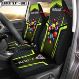 Maxcorners Billiard 8 Colors Personalized Name Car Seat Covers Universal Fit (2Pcs)