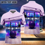 Maxcorners Purple Bowling Ball Personalized Name 3D Shirt