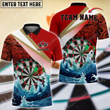 Maxcorners Darts Ocean Waves Mandala Pattern Multicolor Option Customized Name, Team Name 3D Shirt (4 Colors)