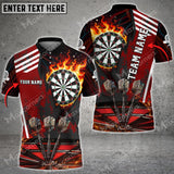 Maxcorners Dartboard Flame Hitting Target Multicolor Option Customized Name, Team Name 3D Shirt (4 Colors)