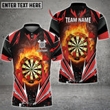 Maxcorners Dartboard Flaming Multicolor Option Customized Name, Team Name 3D Shirt (4 Colors)