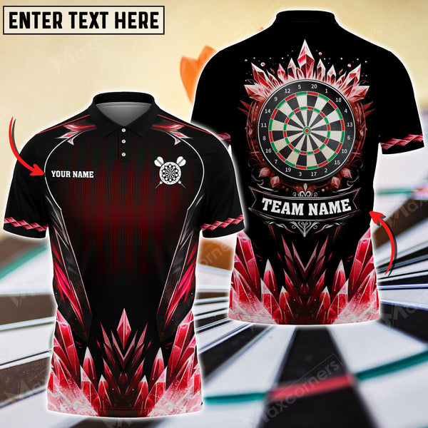 Maxcorners Darts Ice Crystal Pattern Multicolor Option Customized Name, Team Name 3D Shirt (4 Colors)