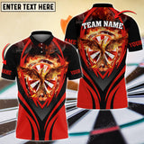 Maxcorners Darts Flaming Phoenix Multicolor Option Customized Name, Team Name 3D Shirt (4 Colors)