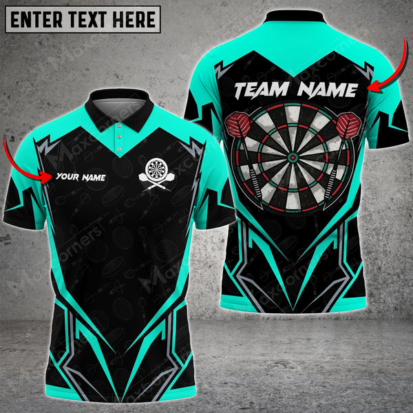 Maxcorners Darts Pattern Multicolor Option Customized Name, Team Name 3D Shirt (4 Colors)