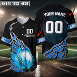 Maxcorners Baseball Jersey Flaming Pattern Custom 3D Shirt (Multicolor)