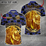Maxcorners Darts Gold Lion Caro Pattern Multicolor Option Customized Name, Team Name 3D Shirt (4 Colors)