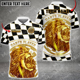 Maxcorners Darts Gold Lion Caro Pattern Multicolor Option Customized Name, Team Name 3D Shirt (4 Colors)