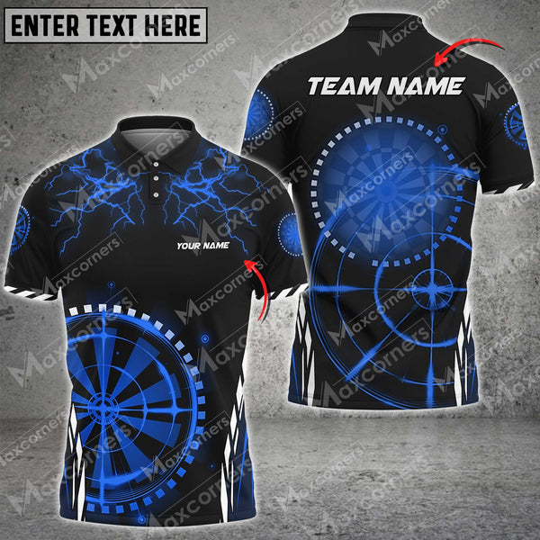 Maxcorners Darts Lightning Target Multicolor Option Customized Name, Team Name 3D Shirt (4 Colors)