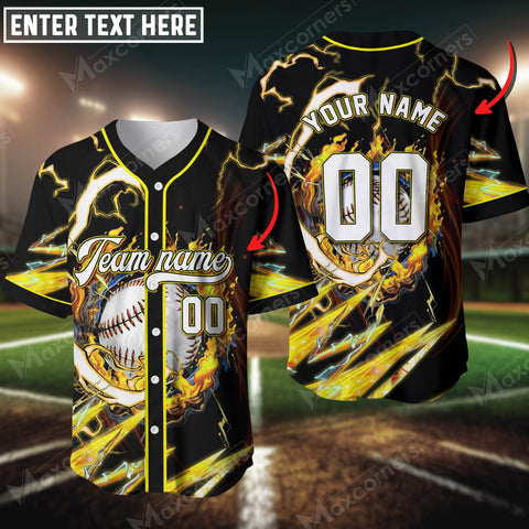 Maxcorners Baseball Jersey Breath Of Thunder Custom 3D Shirt