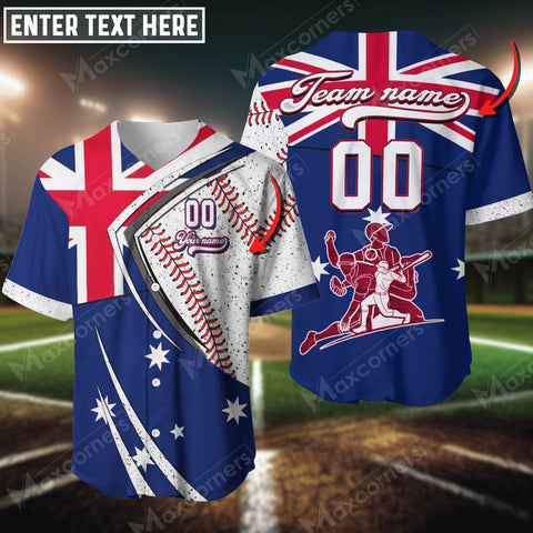 Maxcorners Baseball Jersey Flag Players Custom 3D Shirt