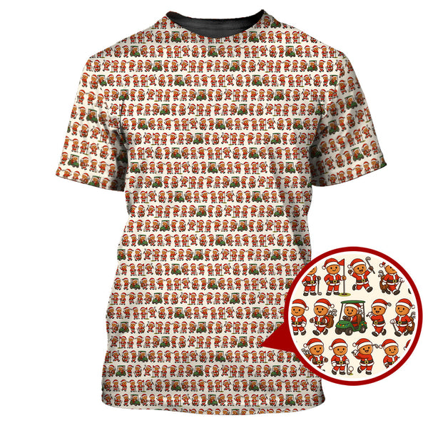 Maxcorners Funny Pattern Golf Shirt For Golfer, Christmas Golf Shirt, Golf Gift For Men