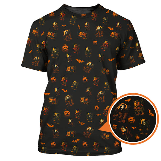 Maxcorners Funny Pattern Golf Shirt, Bigfoot Golf Shirt, Halloween Golf Shirt For Golfer