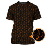 Maxcorners Halloween Skeleton Golf Shirt, Funny Pattern Golf Polos For Men, Spooky Golf Cart & Pumpkin Shirts