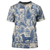 Maxcorners Pattern Golf Shirt, Dachshund Golf Shirt For Men, Toile De Jouy Shirt For Golfer