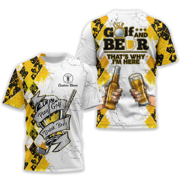 Maxcorners Play Golf Drink Beer Custom Golf Polo Shirt, Funny Golf Shirt, Golf & Beer Gift For Men