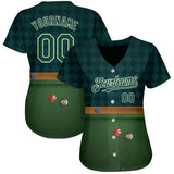 Maxcorners Personalized Text And Number Billiard Table Shamrock 3D Pattern Baseball Jersey Shirt