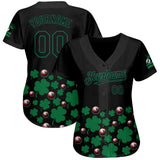 Maxcorners Personalized Text And Number Billiard 8 Shamrock 3D Pattern Baseball Jersey Shirt